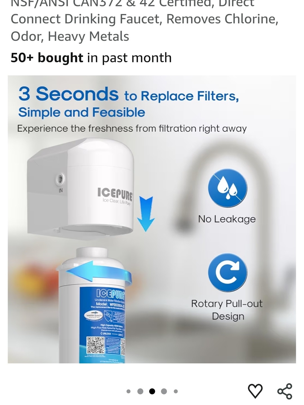 ICEPURE Under-Sink Water Filtration System - White - Picture 5 of 8